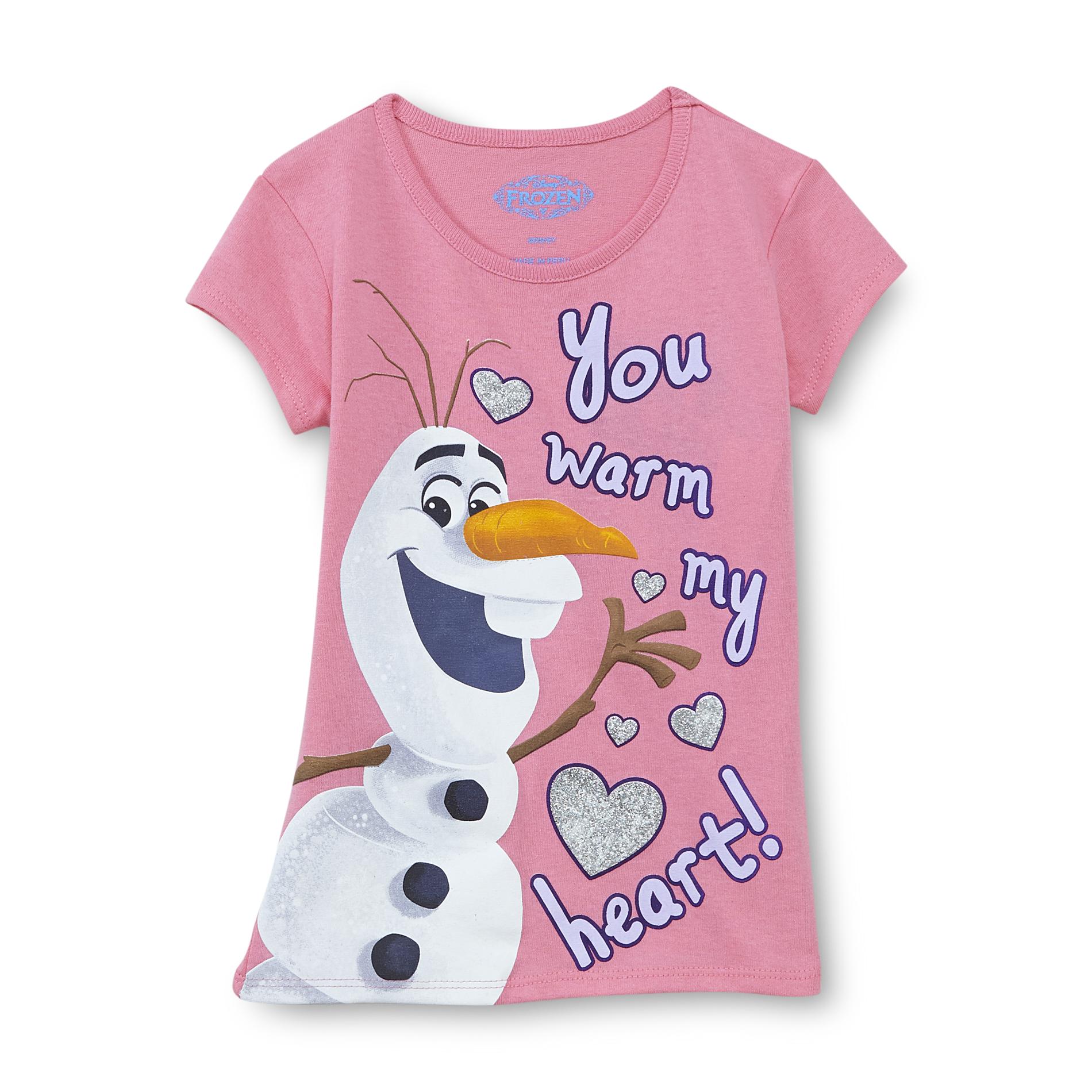 Disney Frozen Girl's Graphic T-Shirt - Warm My Heart Olaf