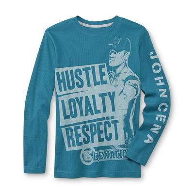 Never Give Up By John Cena Boy's Thermal Shirt - Hustle Loyalty Respect