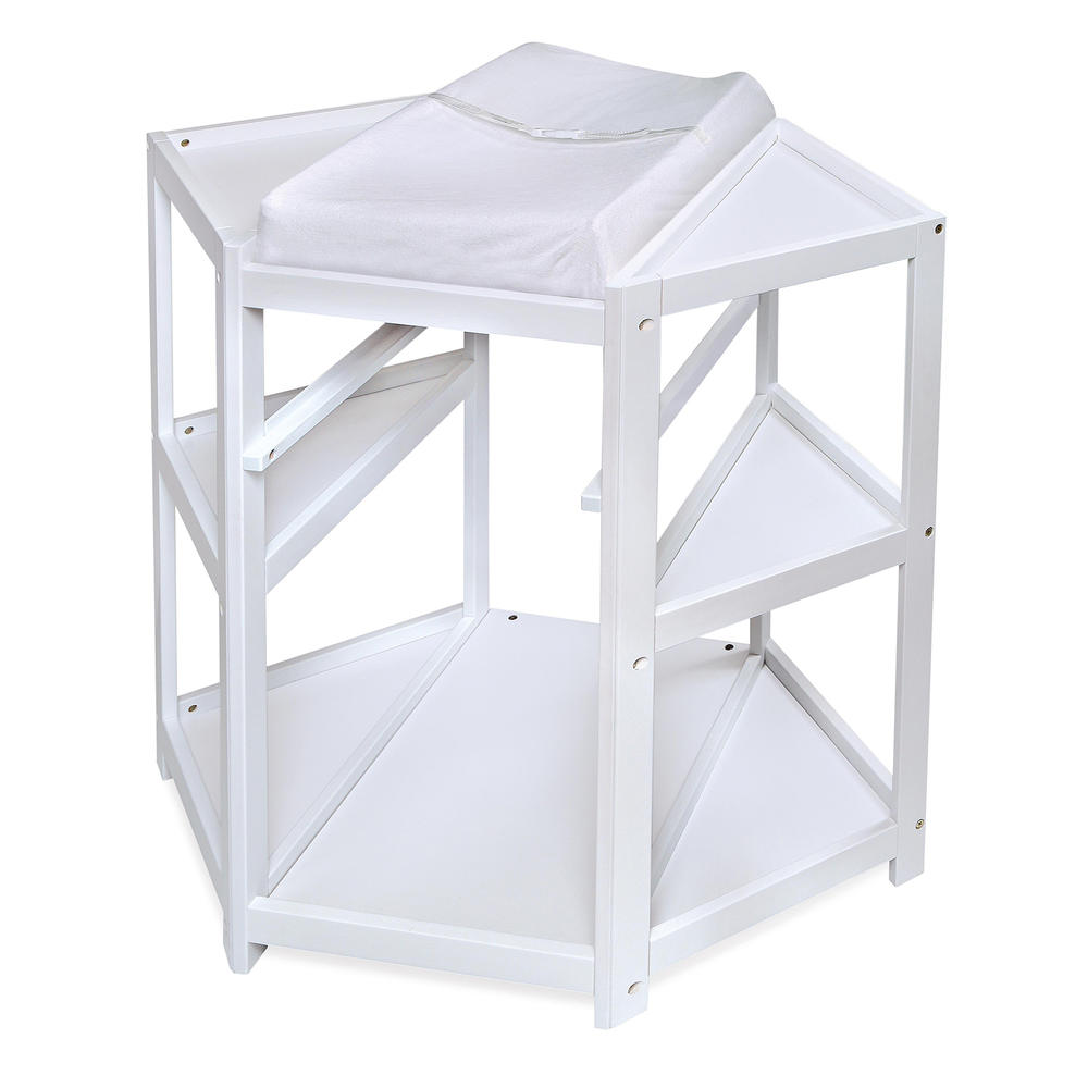 Badger Basket 22009 Diaper Corner Baby Changing Table w/ Hamper and