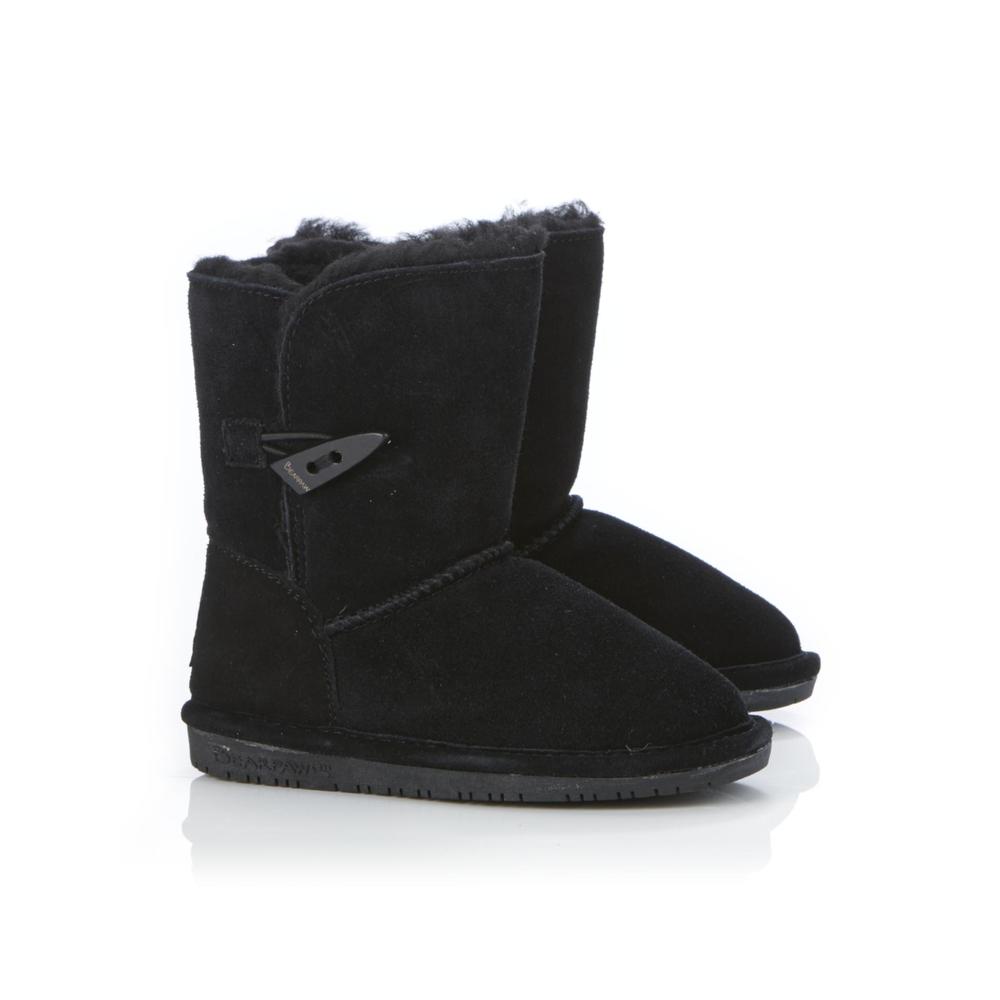 Bear Paw Toddler Girl's Abigail Black Faux Fur Winter Fashion Boot