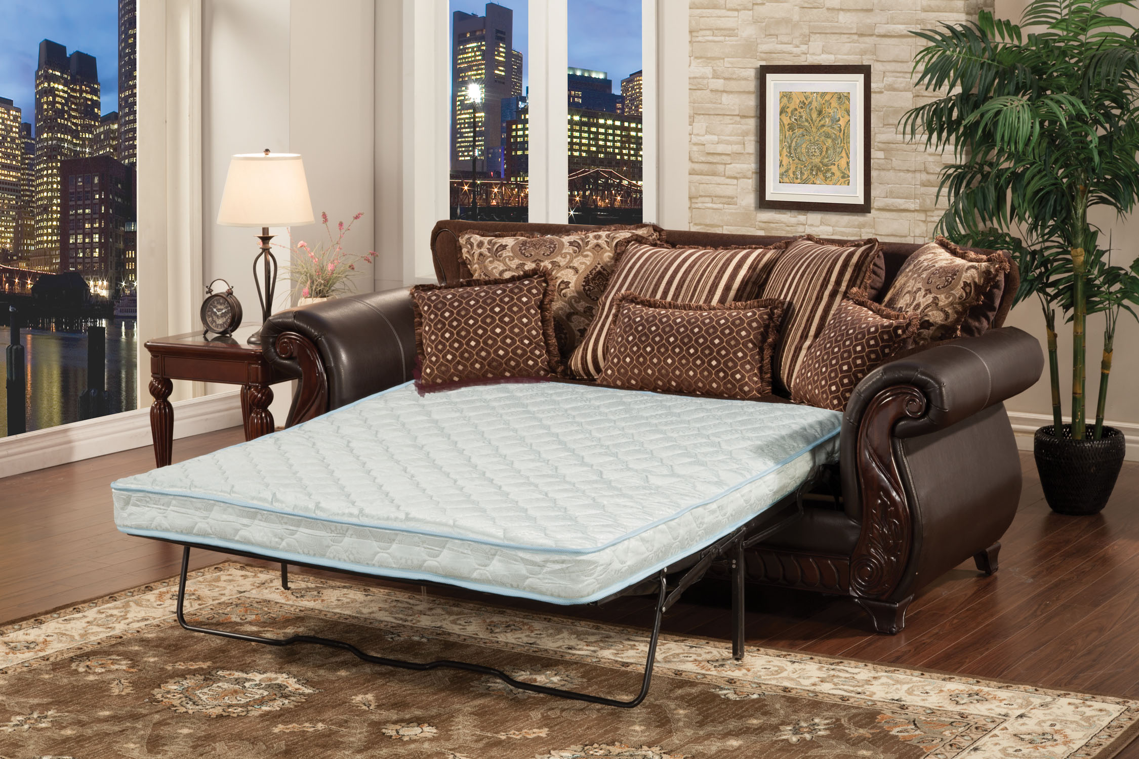 Furniture of America Eleanor Traditional Style 2-Toned Sleeper Sofa