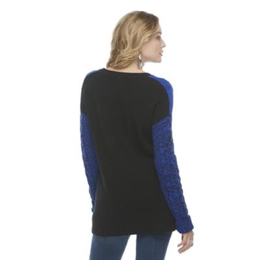 Metaphor Women's Cable Knit Tunic Sweater - Colorblock