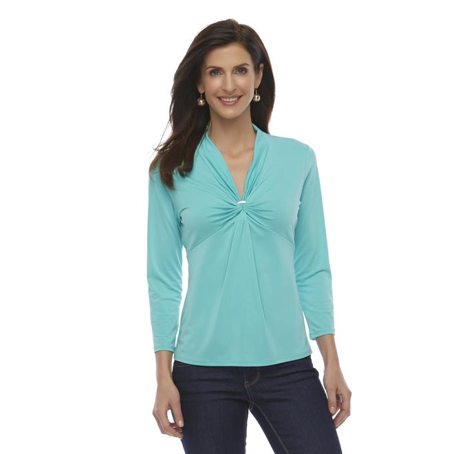 Jaclyn Smith Women's Gathered Top