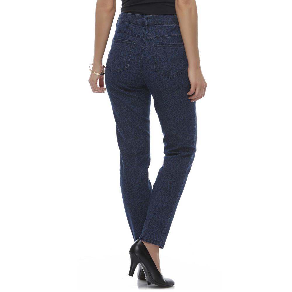 Jaclyn Smith Women's Slim Fit Jeans - Leopard Print