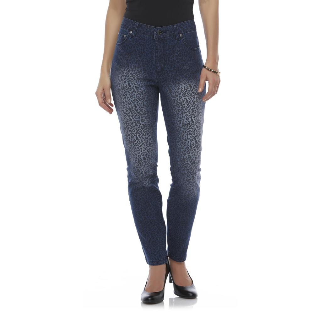 Jaclyn Smith Women's Slim Fit Jeans - Leopard Print