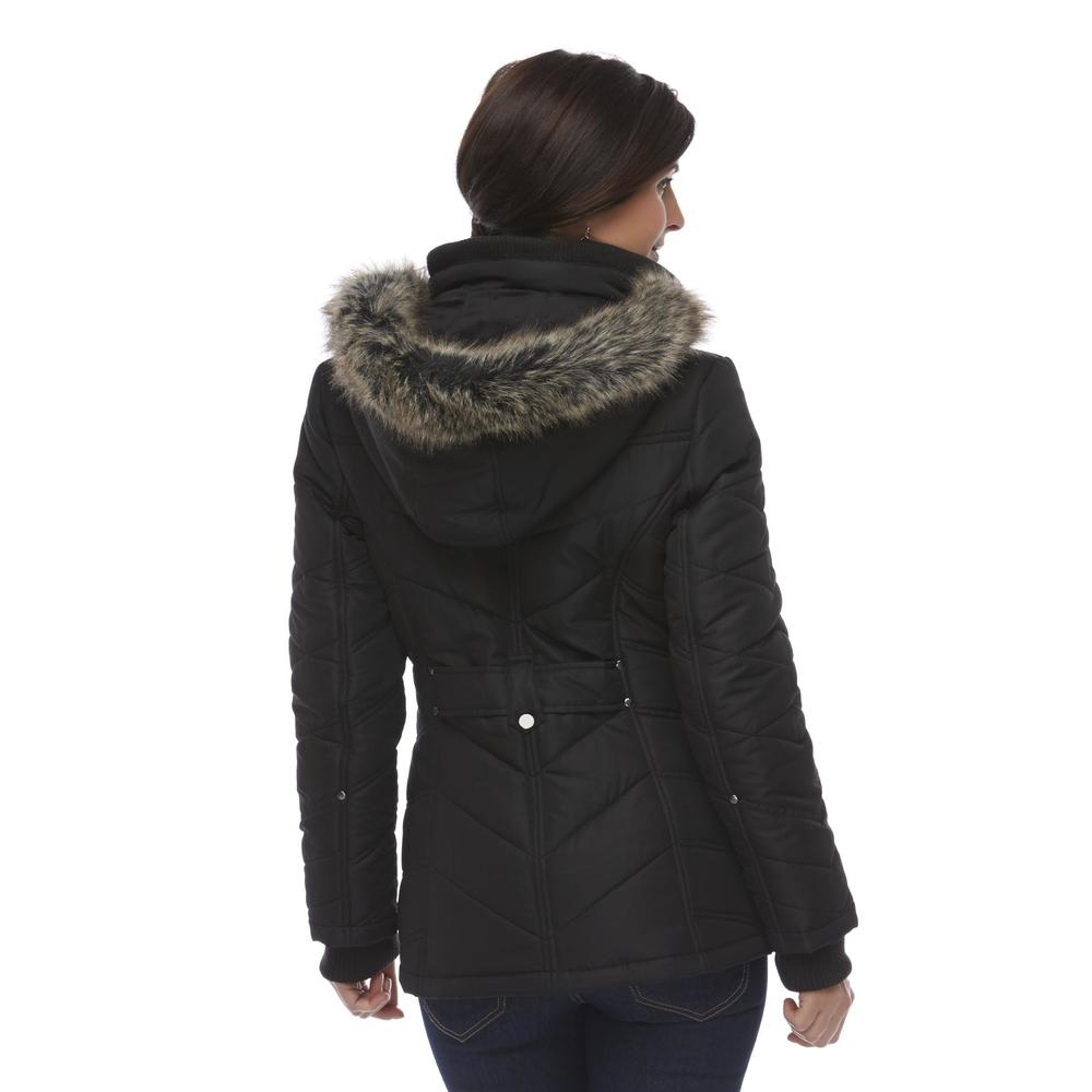 Basic Editions Women's Hooded Puffer Coat