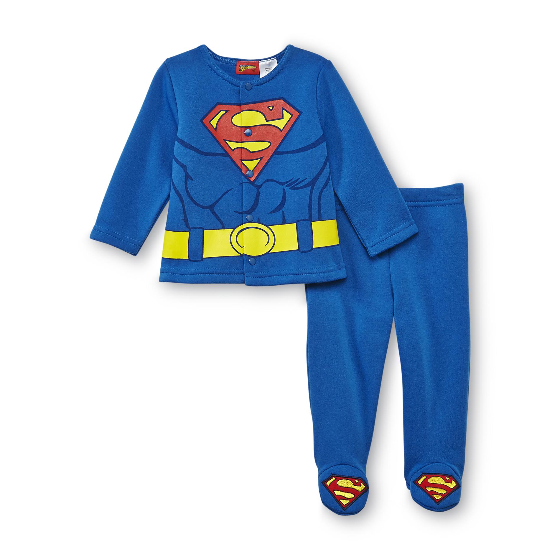 DC Comics Superman Newborn Boy's Pajama Shirt & Pants