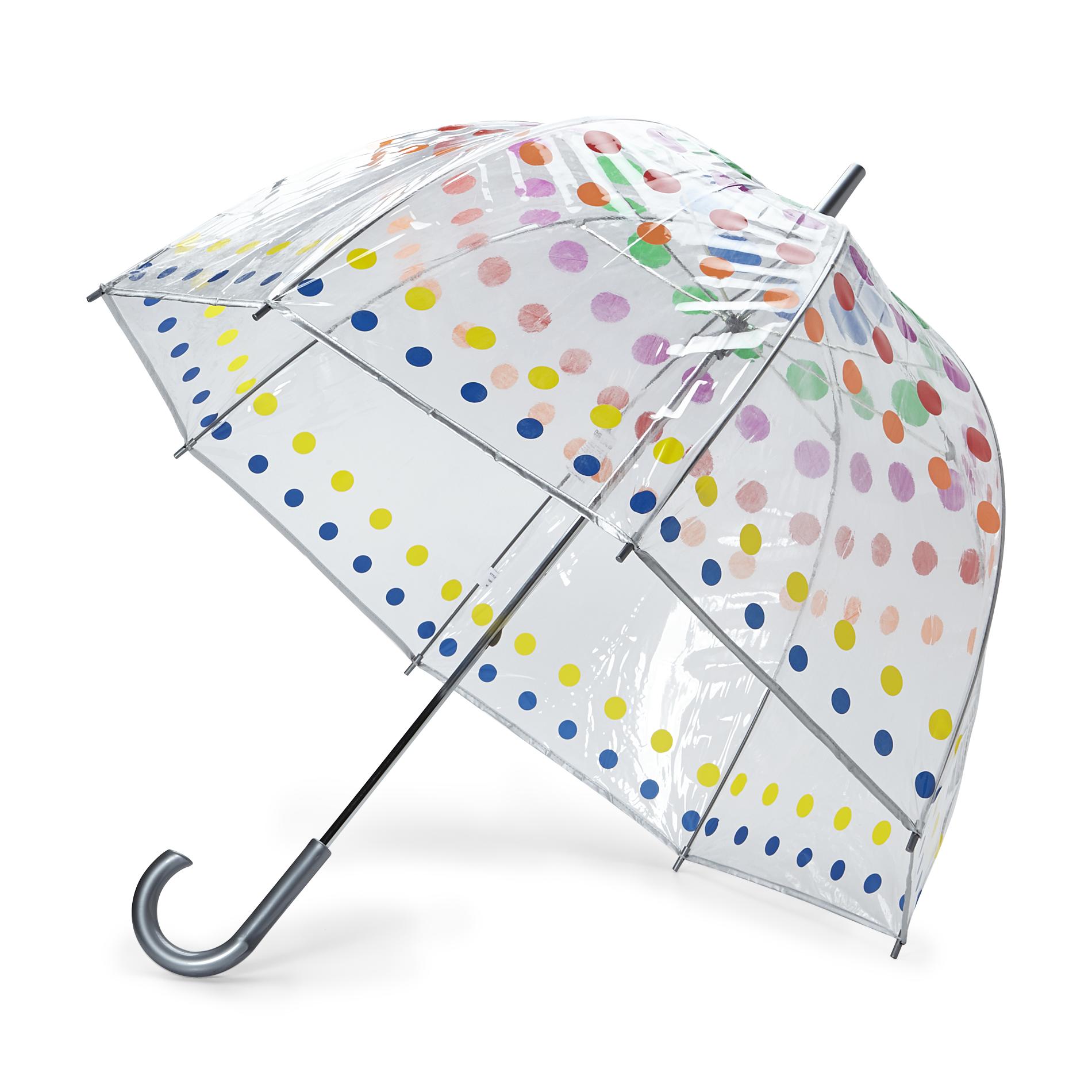 Totes Women's Clear Bubble Umbrella Dots