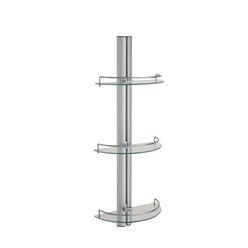 Neu Home organize it all mounted 3 tier half moon bathroom glass with stainless steel rail shelf
