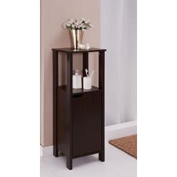 Neu Home Free Standing Floor Cabinet Bathroom Storage Wood Tower - Espresso