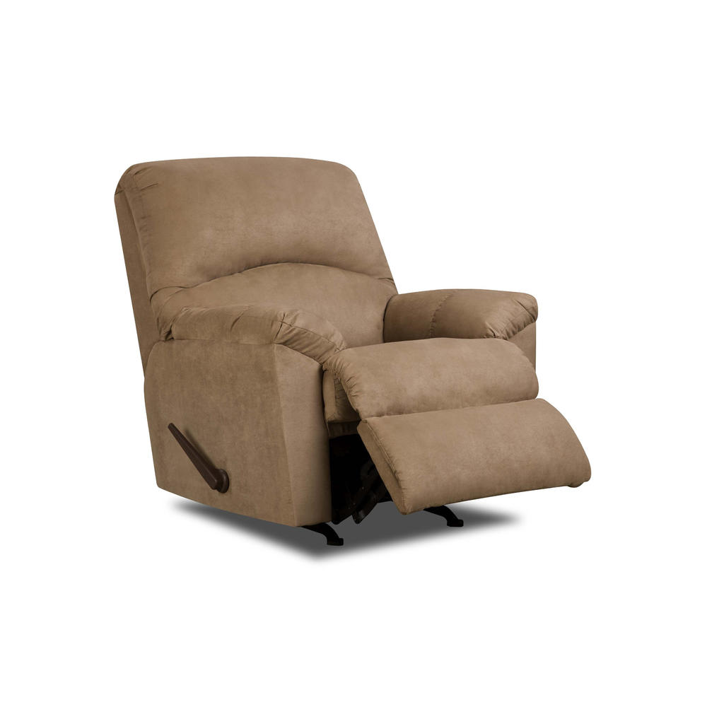 Simmons Upholstery Tan Microfiber Rocker Carson Recliner