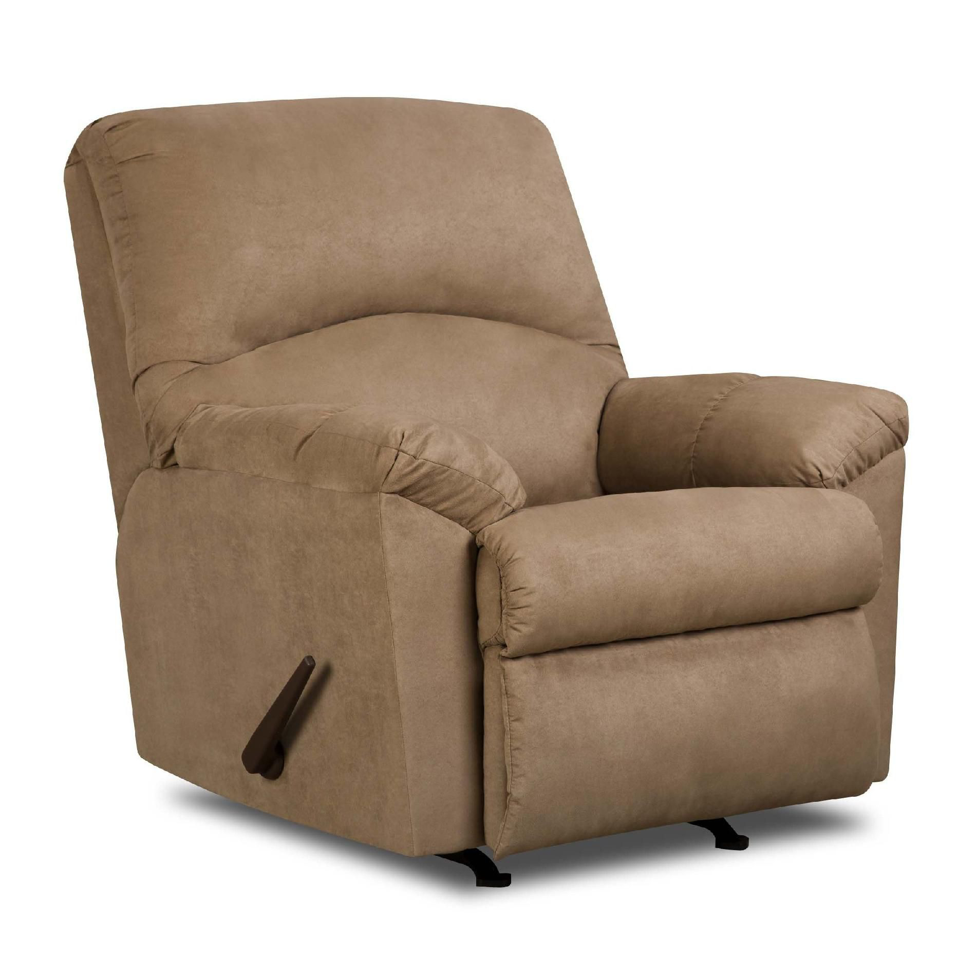 Simmons Upholstery Tan Microfiber Rocker Carson Recliner