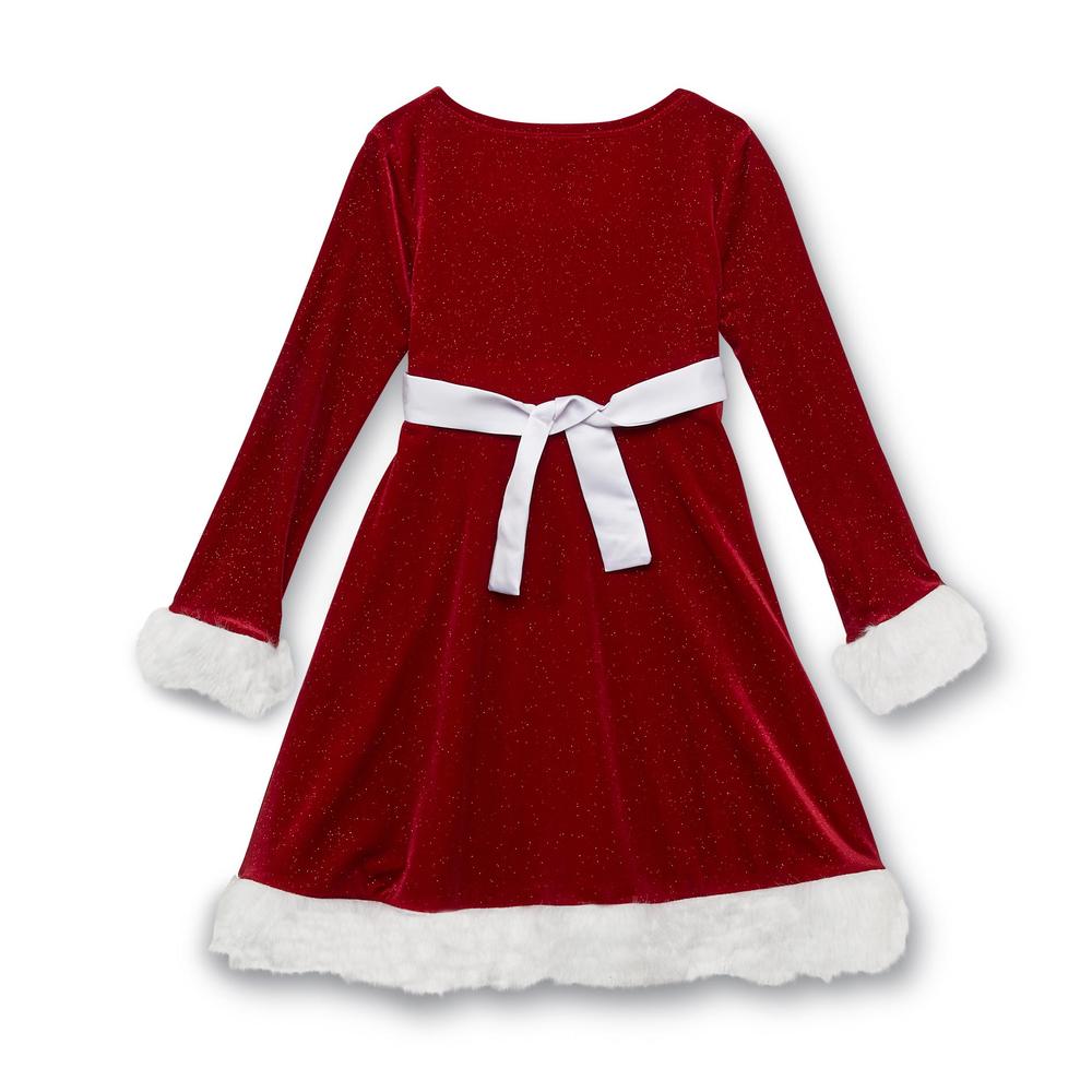 Ashley Ann Girl's Long-Sleeve Christmas Dress - Santa