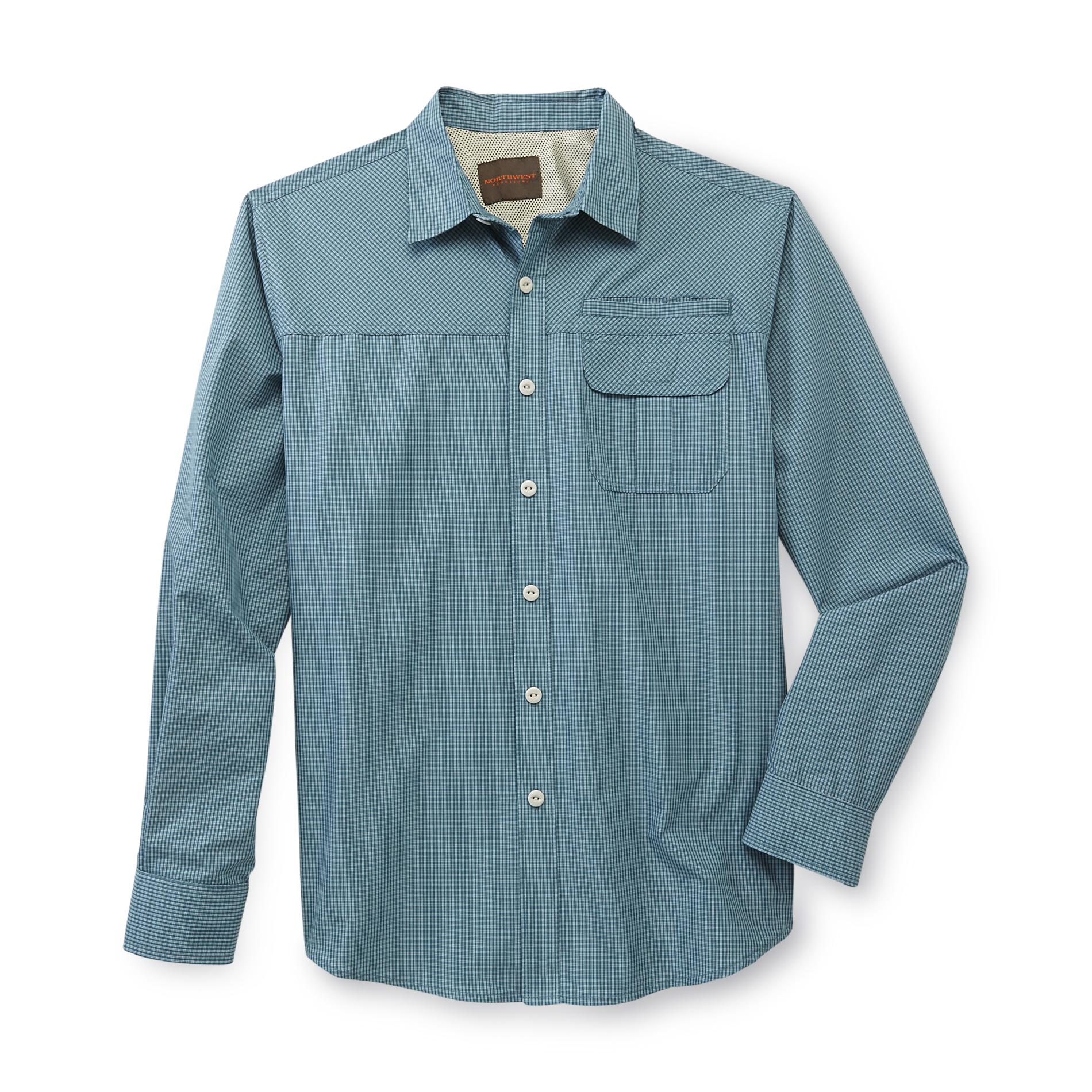 Northwest Territory Men's Button-Front Hiker Shirt - Windowpane Plaid