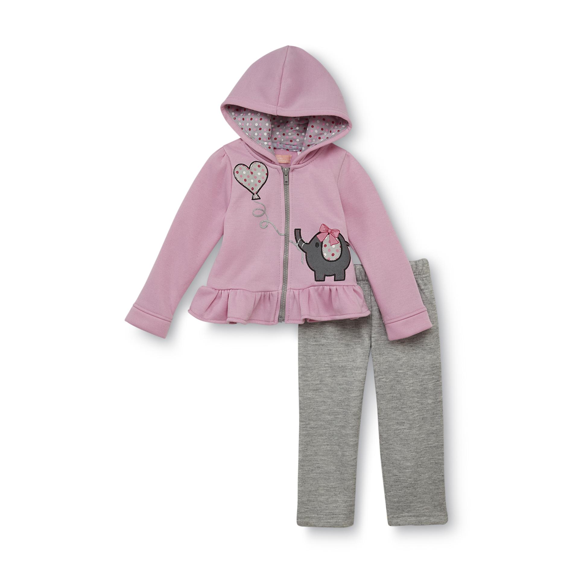 Kids Headquarters Infant & Toddler Girl's Fleece Hoodie Jacket & Pants - Elephant