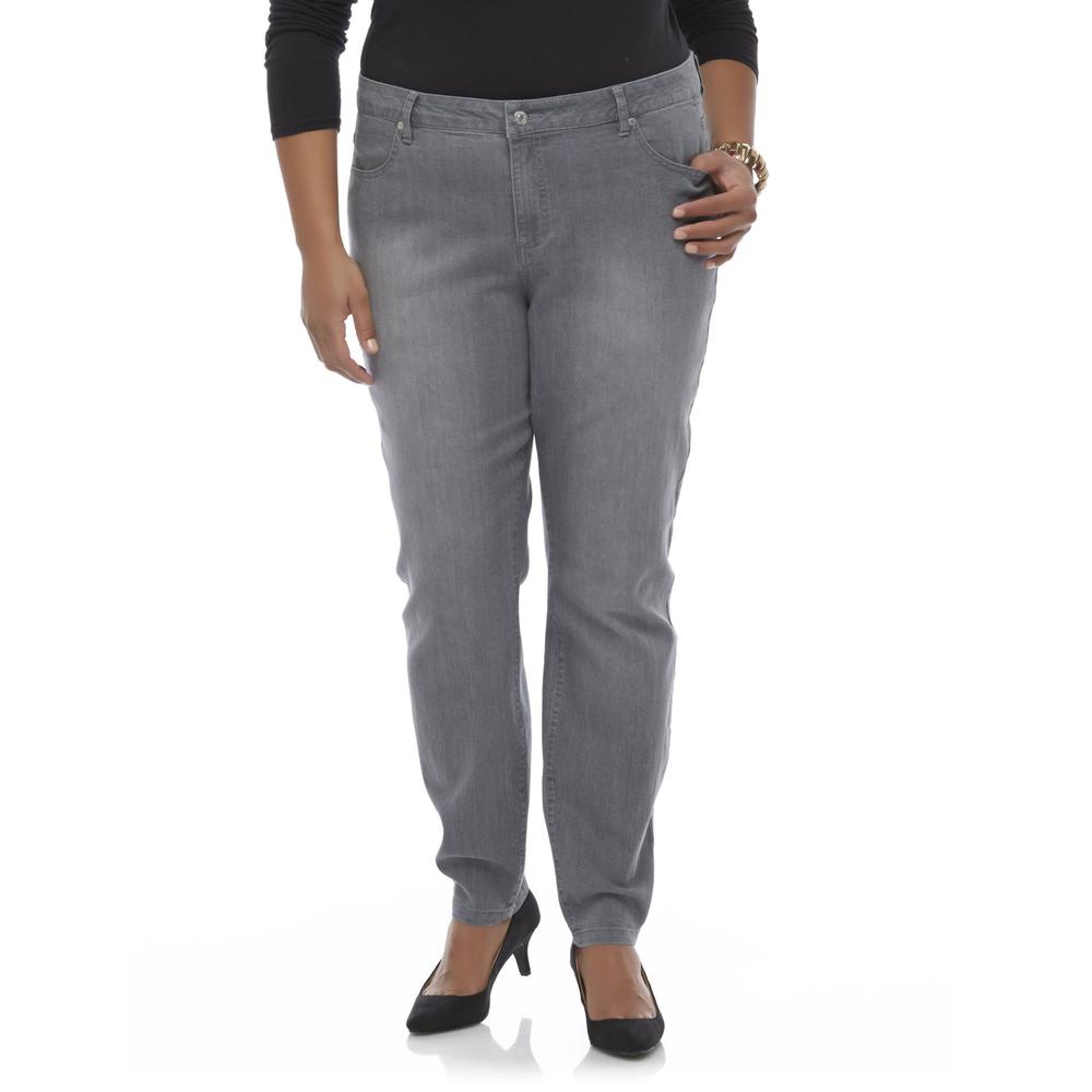 Jaclyn Smith Women's Plus Curvy Fit Colored Jeans