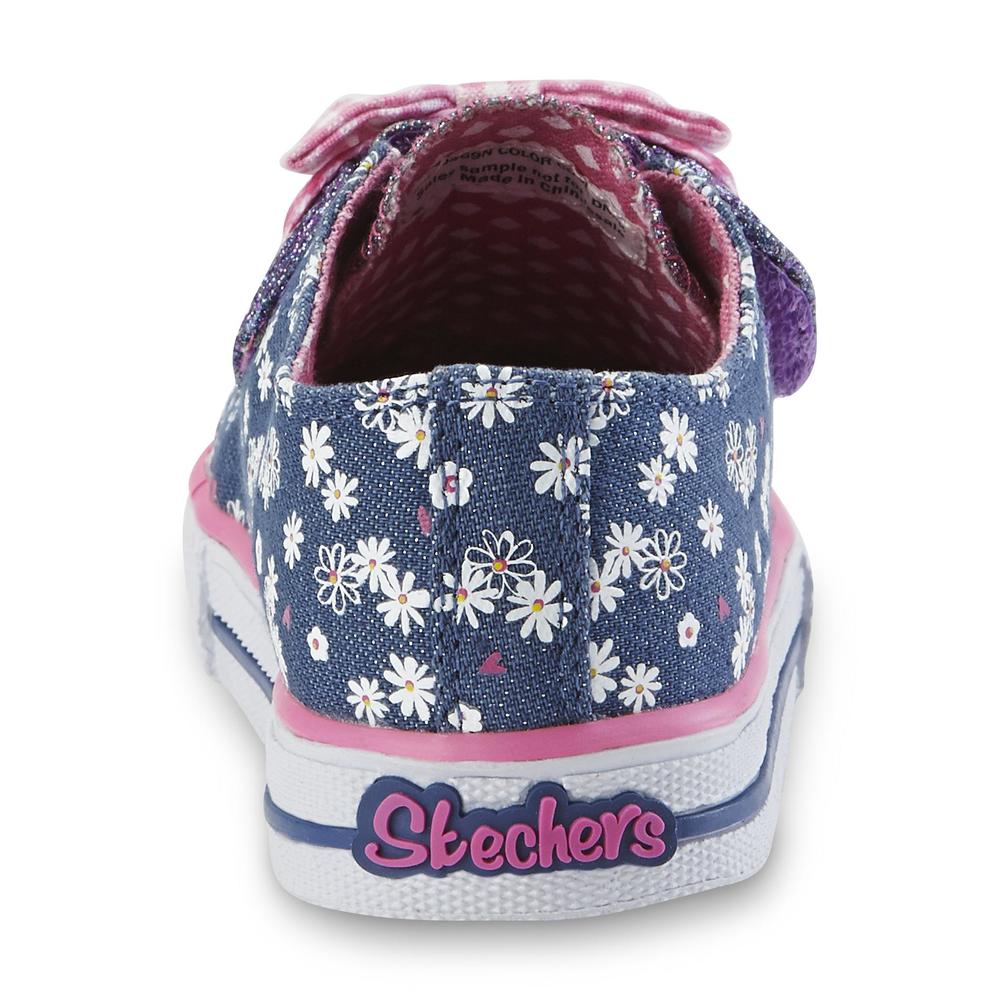 Skechers Toddler Girl's Daisy Dotty Blue/Pink/Floral Light-Up Shoe