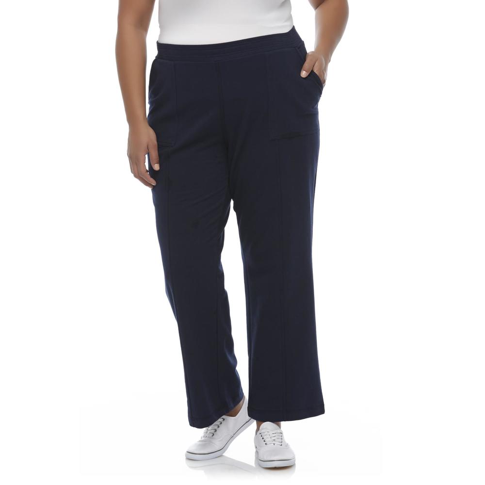 Basic Editions Women's Plus French Terry Pants