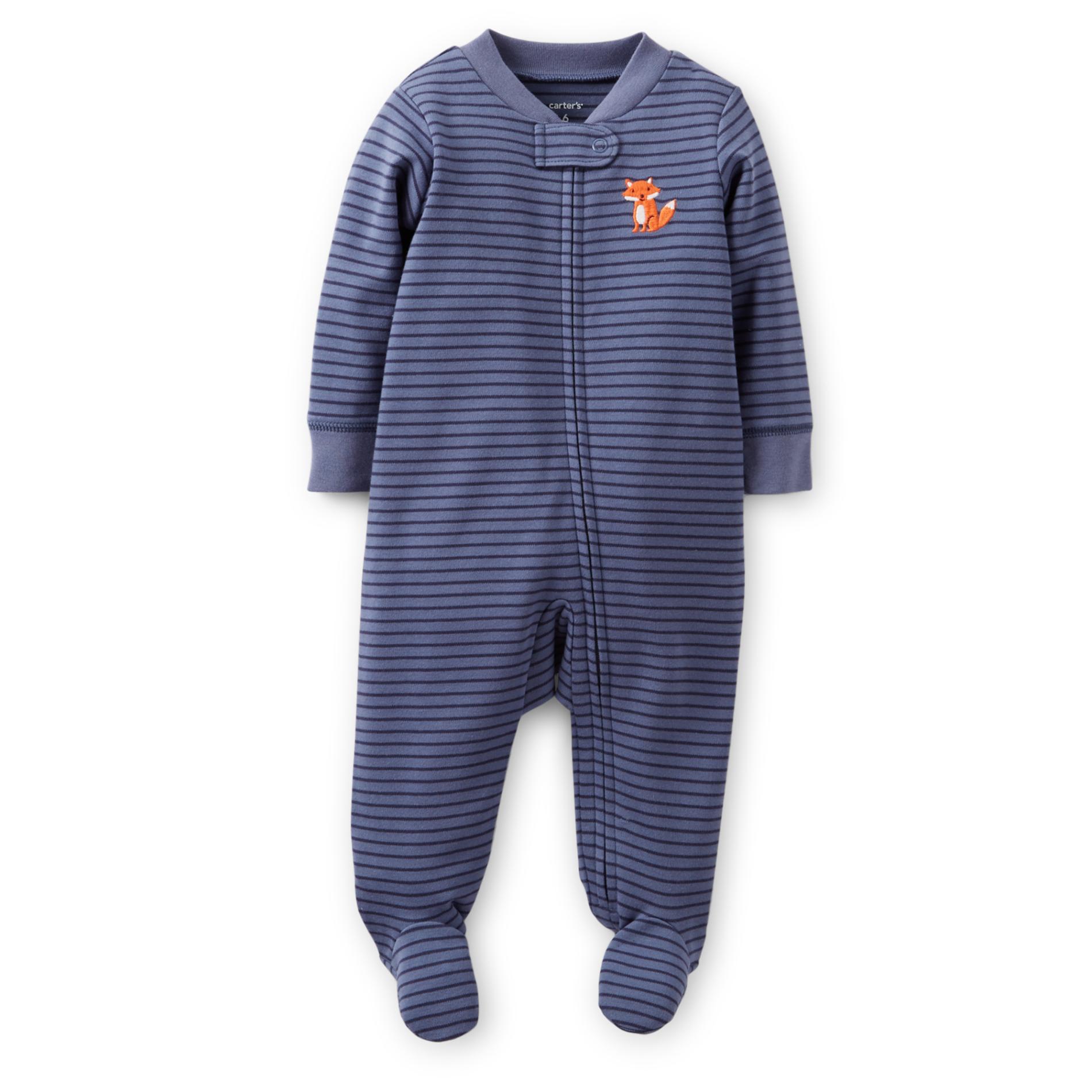 Carter's Newborn Boy's Long-Sleeve Footed Pajamas - Striped