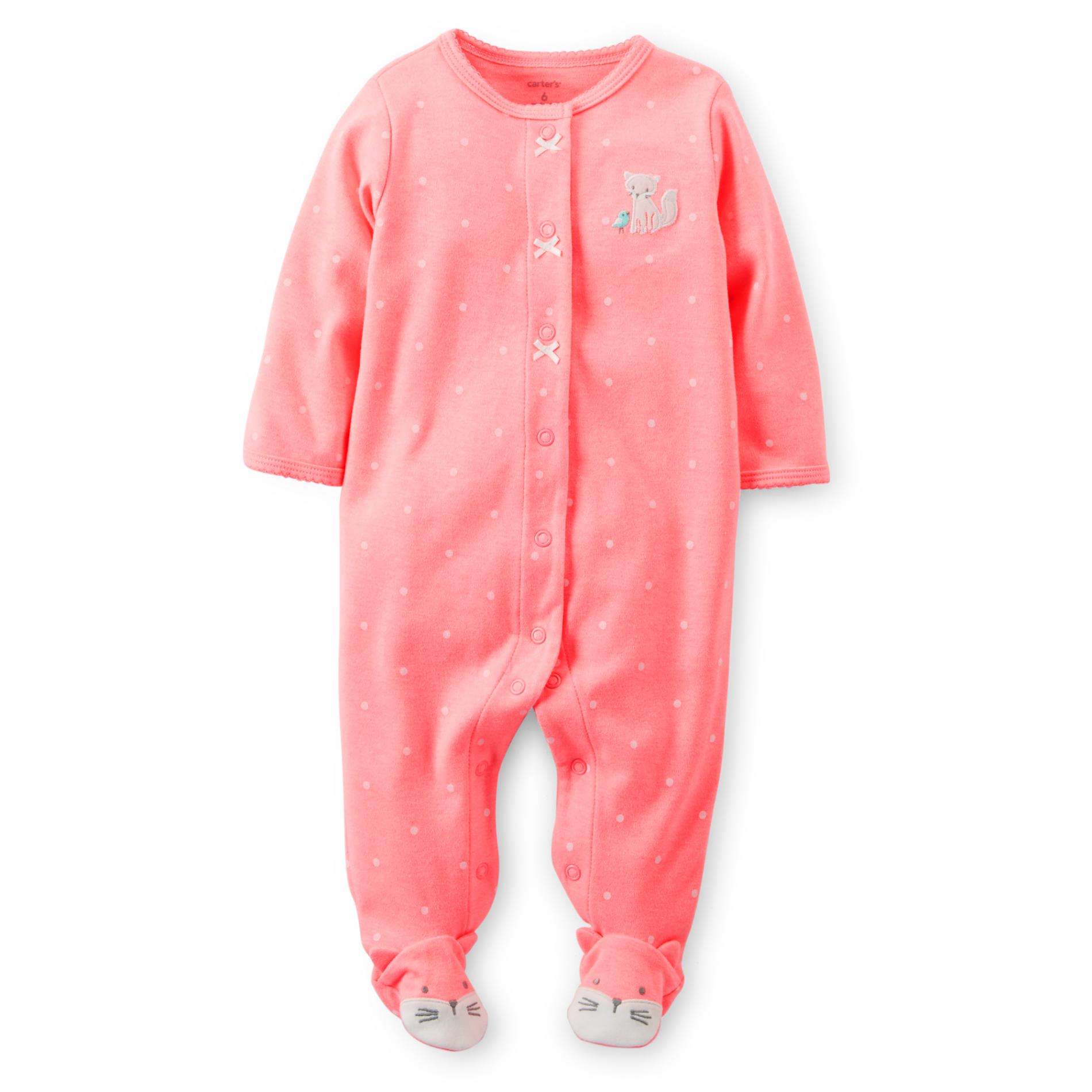 Carter's Newborn Girl's Footed Pajamas - Fox