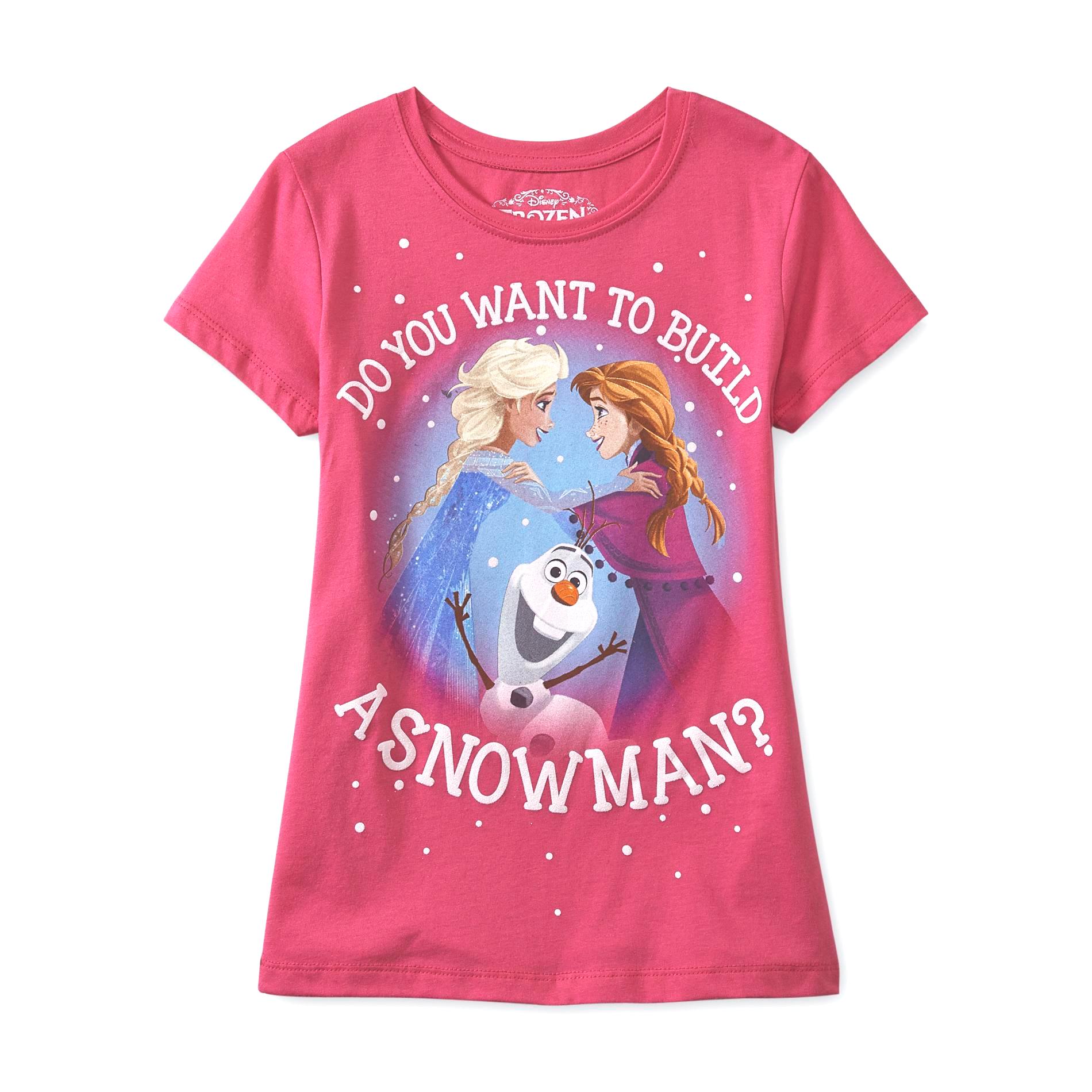 Disney Frozen Girl's Graphic T-Shirt - Anna  Elsa & Olaf