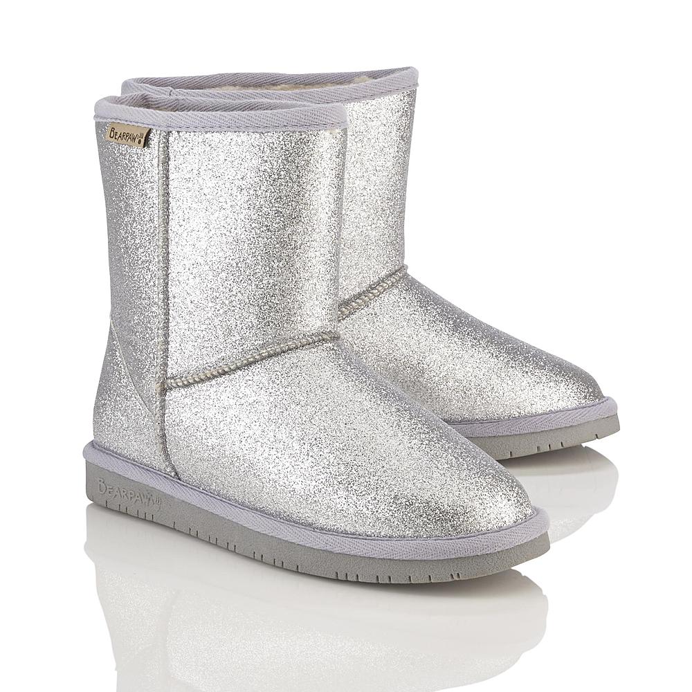 Bear Paw Girl's Cheri Faux Fur Silver/Glitter Mid-Calf Fashion Boot