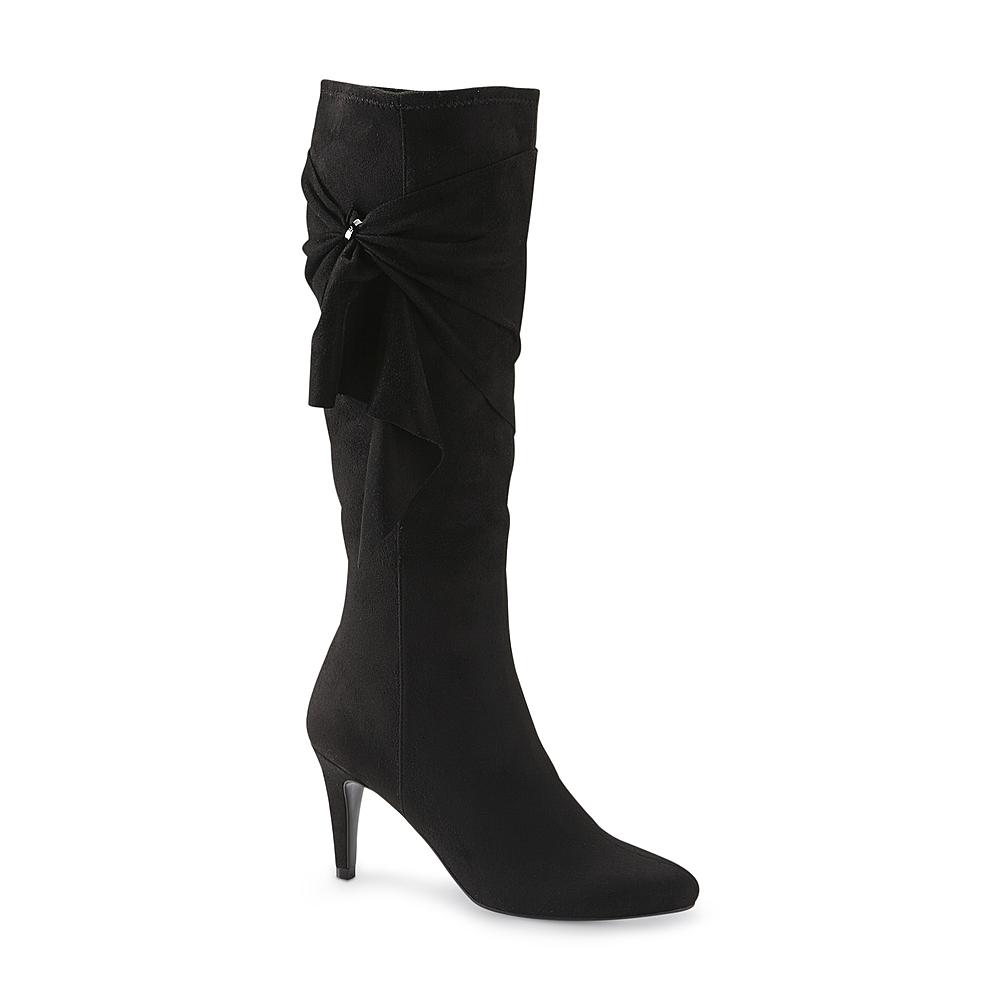 Jaclyn Smith Women's Tisdale Knee-High Black Faux Suede Fashion Boot