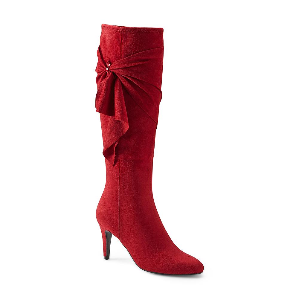 Jaclyn Smith Women's Tisdale  Knee-High Red Fashion Boot