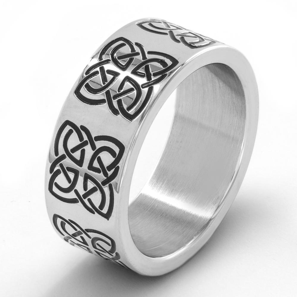 West Coast Jewelry Men's Stainless Stainless Steel Engraved Celtic Symbol Ring