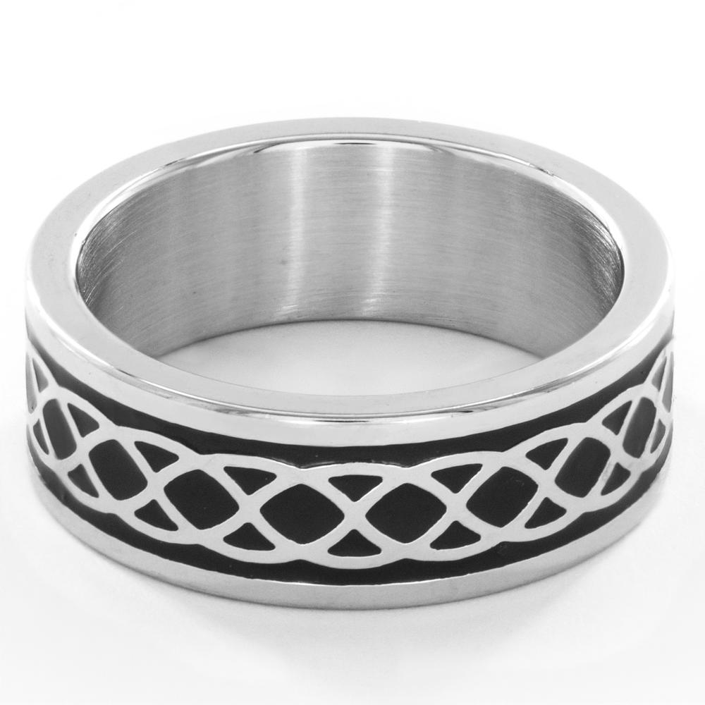West Coast Jewelry Men's Stainless Stainless Steel Braided Celtic Knot Ring