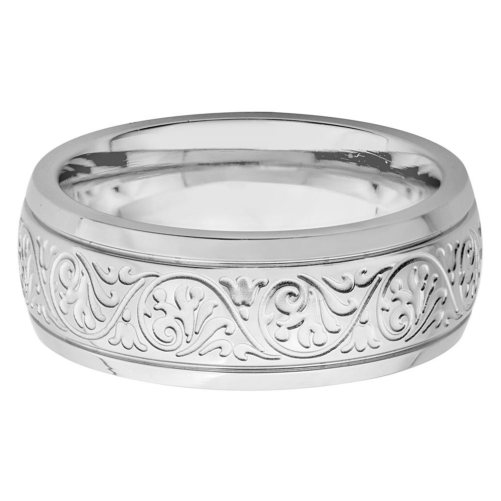 West Coast Jewelry Men's Stainless Steel Engraved Design Ring