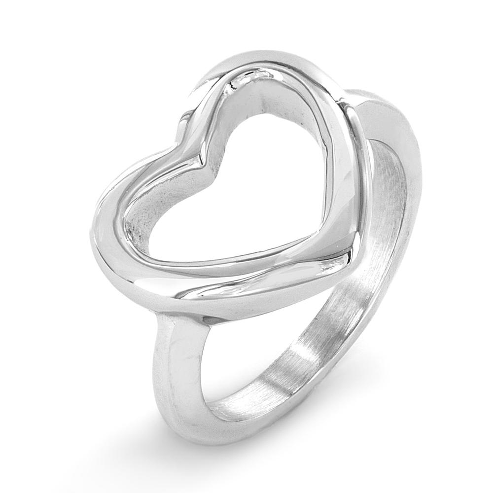 ELYA Rose Gold Plated Stainless Steel Open Heart Ring