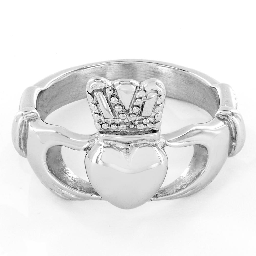 West Coast Jewelry Stainless Steel Traditional Celtic Claddagh Ring