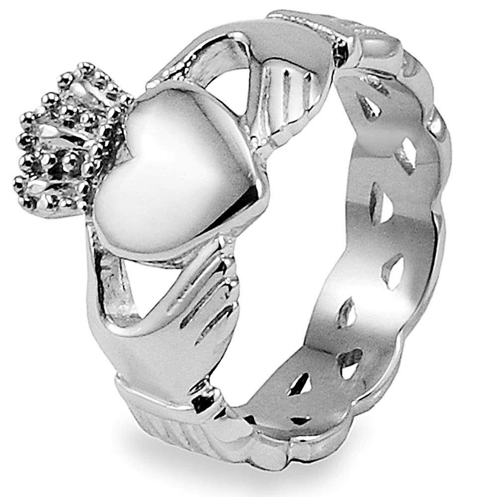 West Coast Jewelry Stainless Steel Men's Celtic Eternity Claddagh Ring