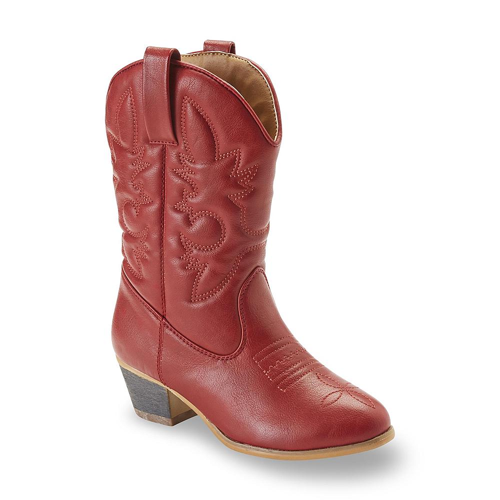 Yoki Girl's Texas 9" Red Cowboy Boot
