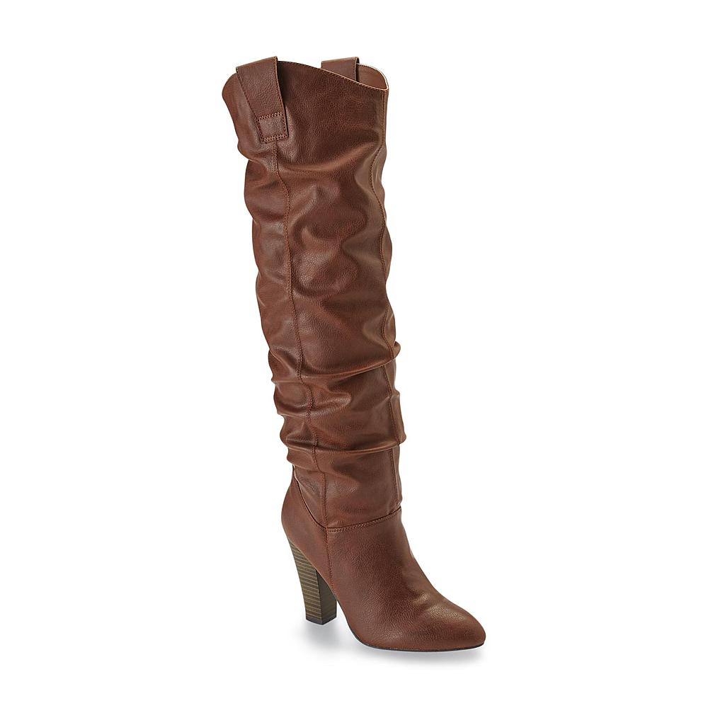 Qupid Women's Coco 16-1/2" Brown Tall Slouchy Boot