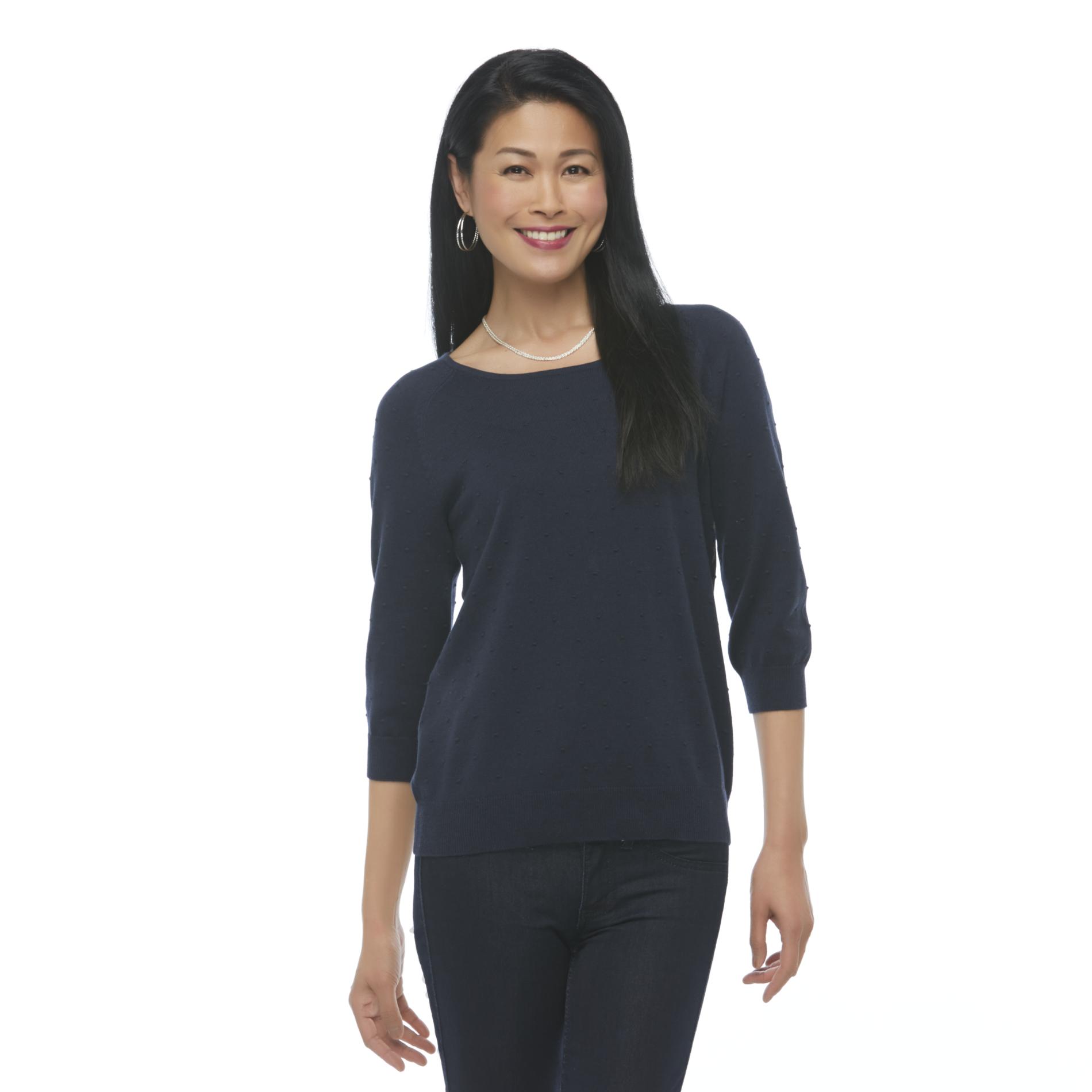 Basic Editions Women's Textured Sweater