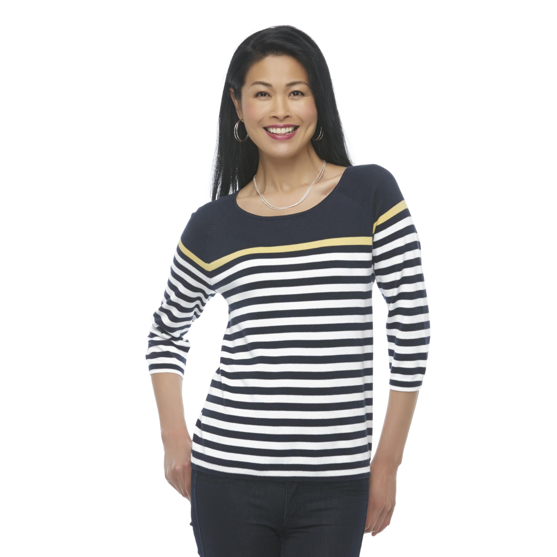 Basic Editions Women's Striped Sweater