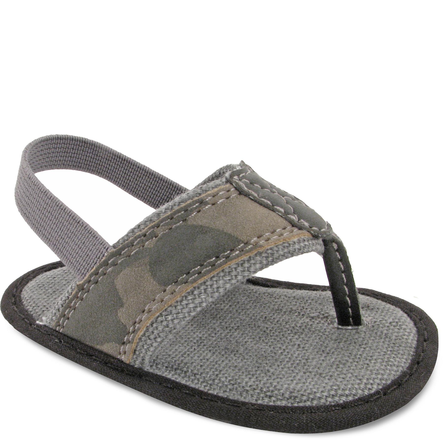 Little Wonders Baby Boy's Gray/Camouflage Thong Sandal