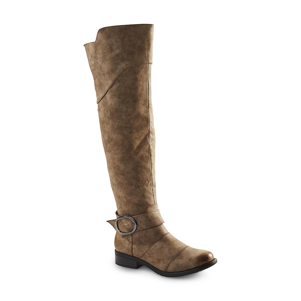 kisses Women's Too Jill 18" Taupe Tall Riding Boot