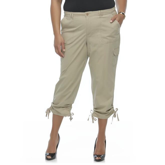Gloria Vanderbilt Women's Plus Cargo Crop Pants