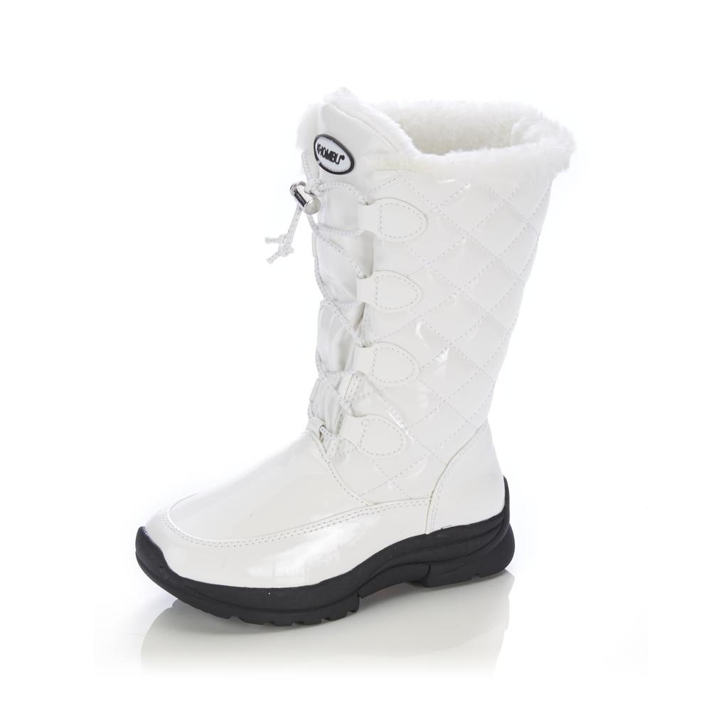 Khombu Girl's Darcie White Quilted Winter Boot