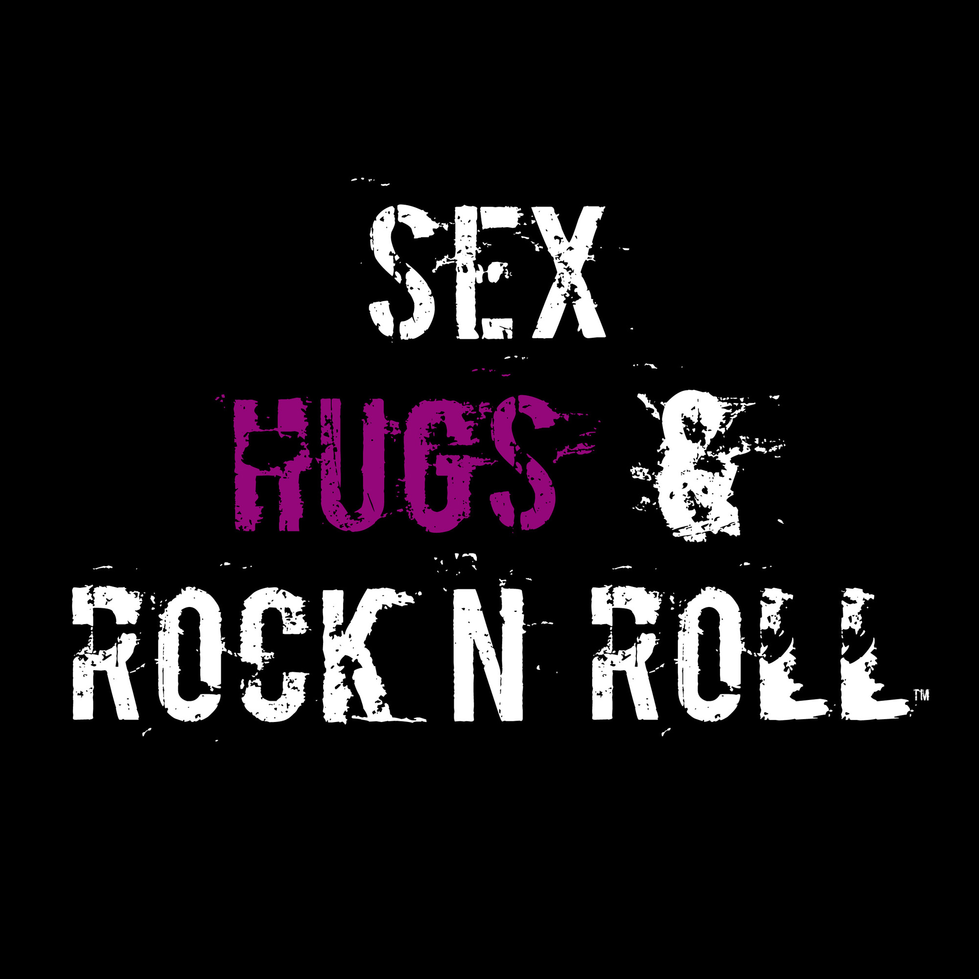 Los Angeles Pop Art Men's Word Art T-Shirt - Sex, Hugs & Rock N Roll