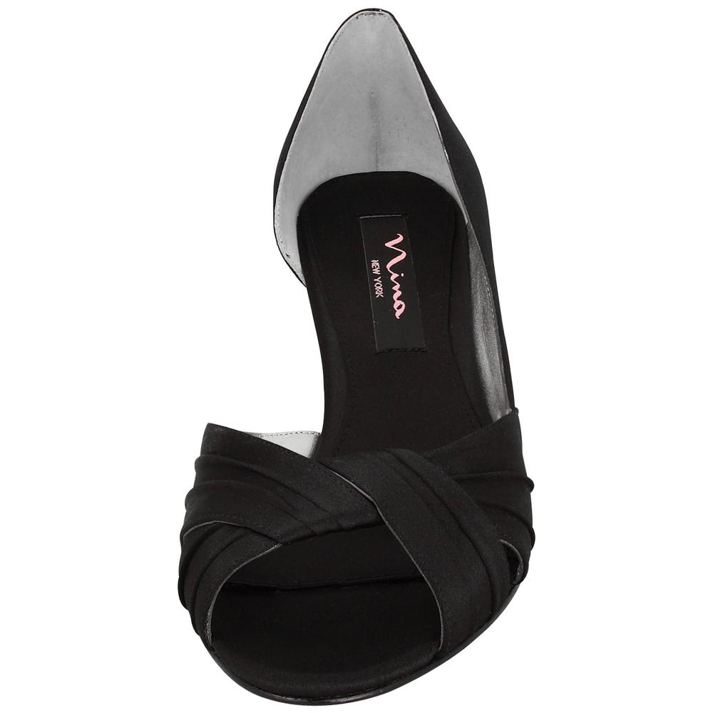 Nina Women's Culver Black D'Orsay Kitten Heel Shoe