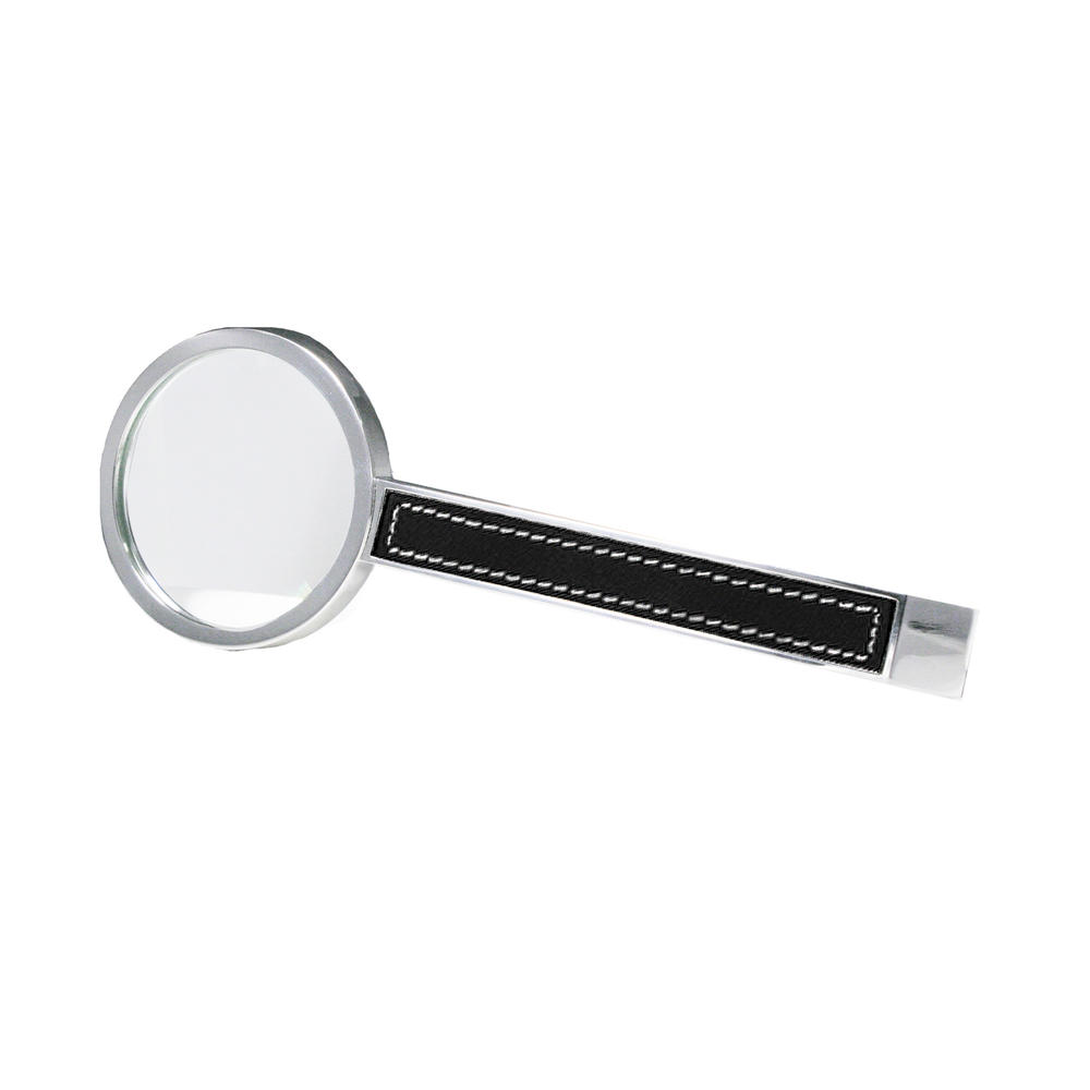 Natico 30-258L Silver Metal Magnifier with Leather Trim