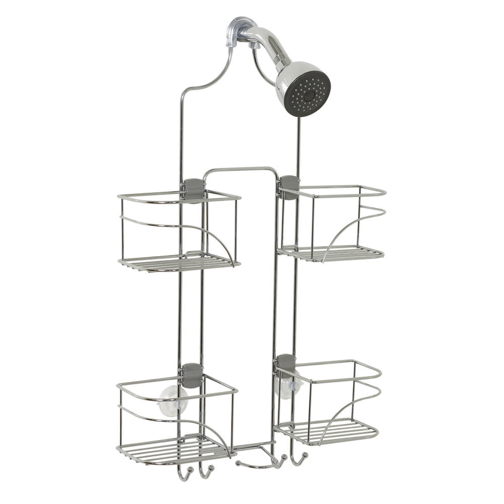 Zenith Products Expandable Shower Caddy for Hand Held Shower or Tall Bottles  Chrome
