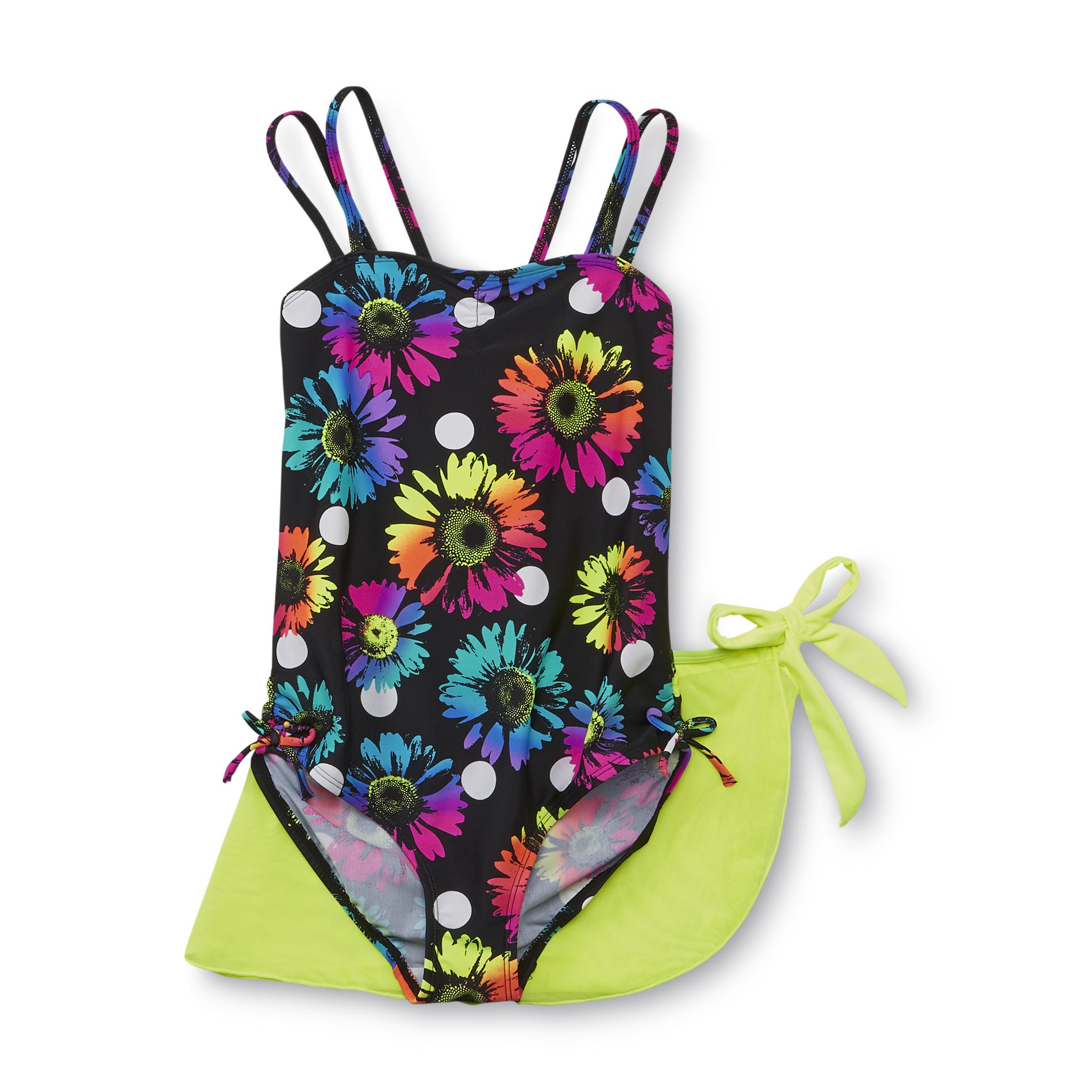 Joe Boxer Girl's Swimsuit & Cover-Up - Floral