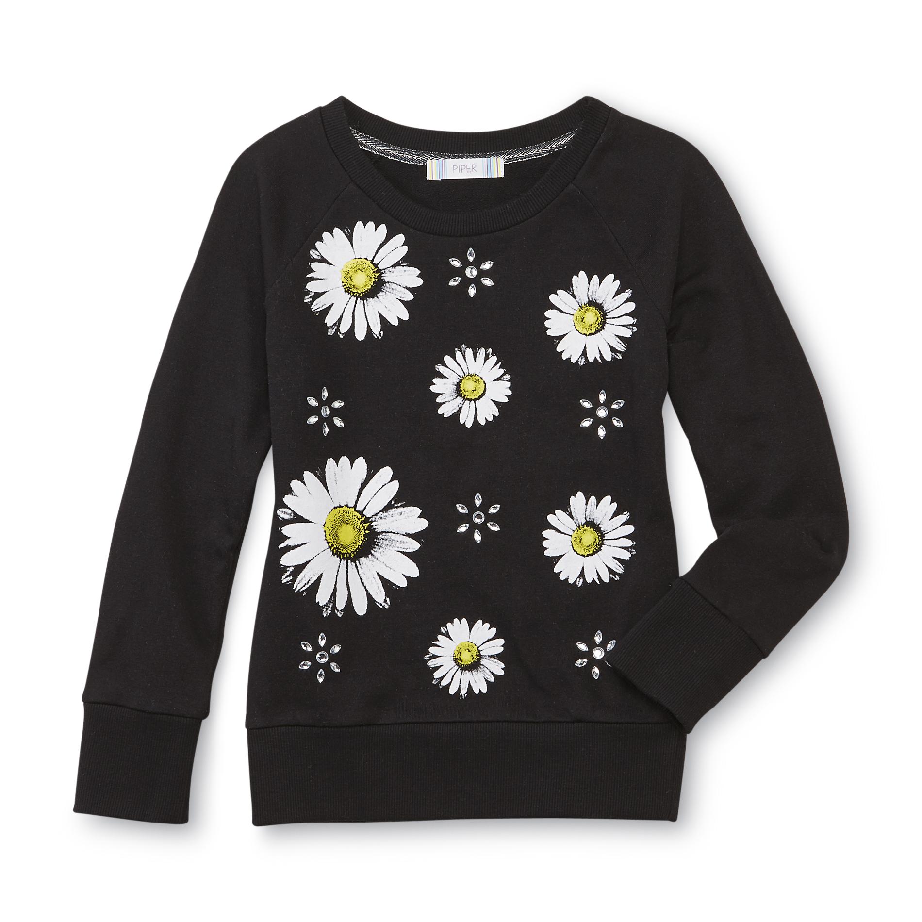 Piper Girl's Sweatshirt - Daisies