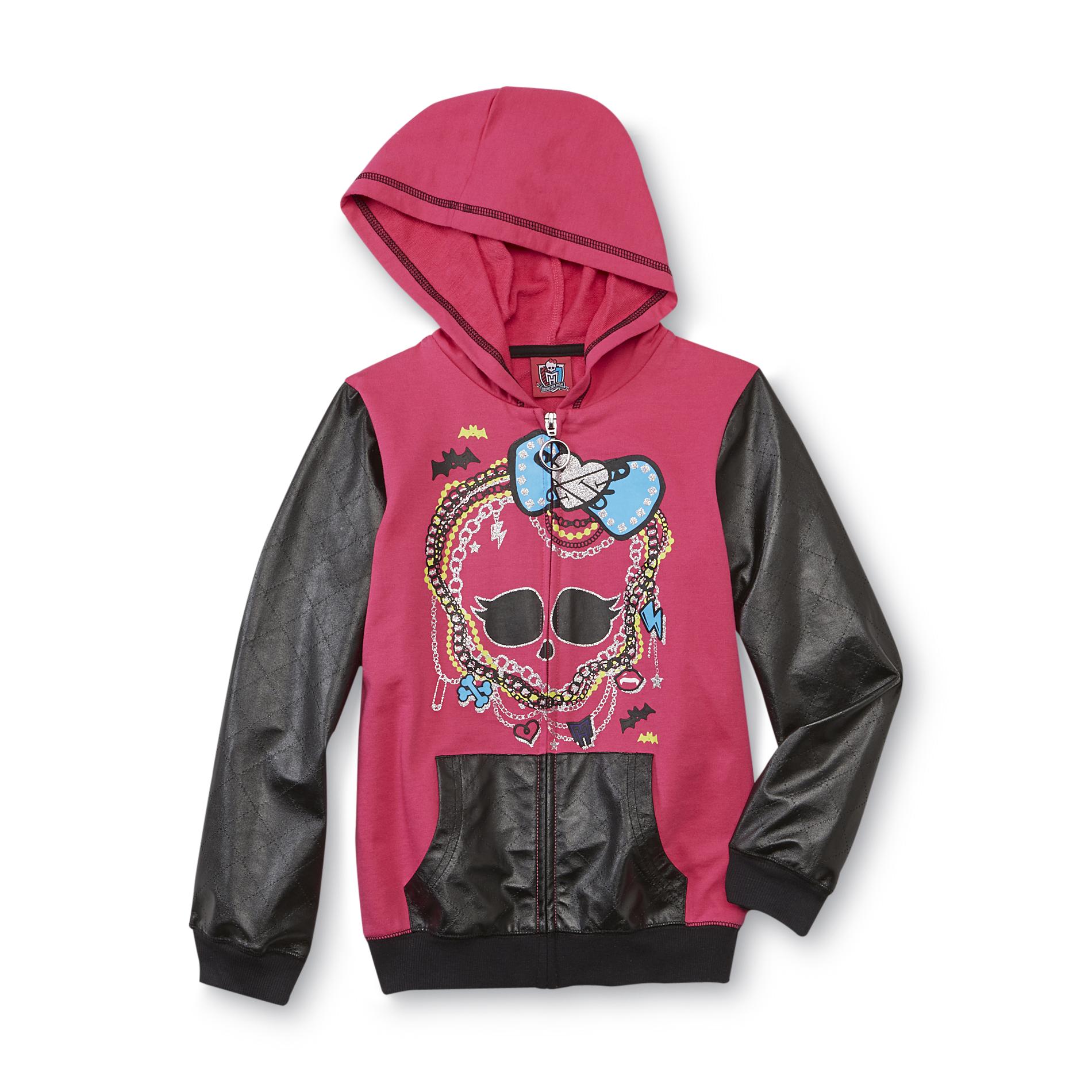 Monster High Girl's Quilted-Sleeve Hoodie Jacket