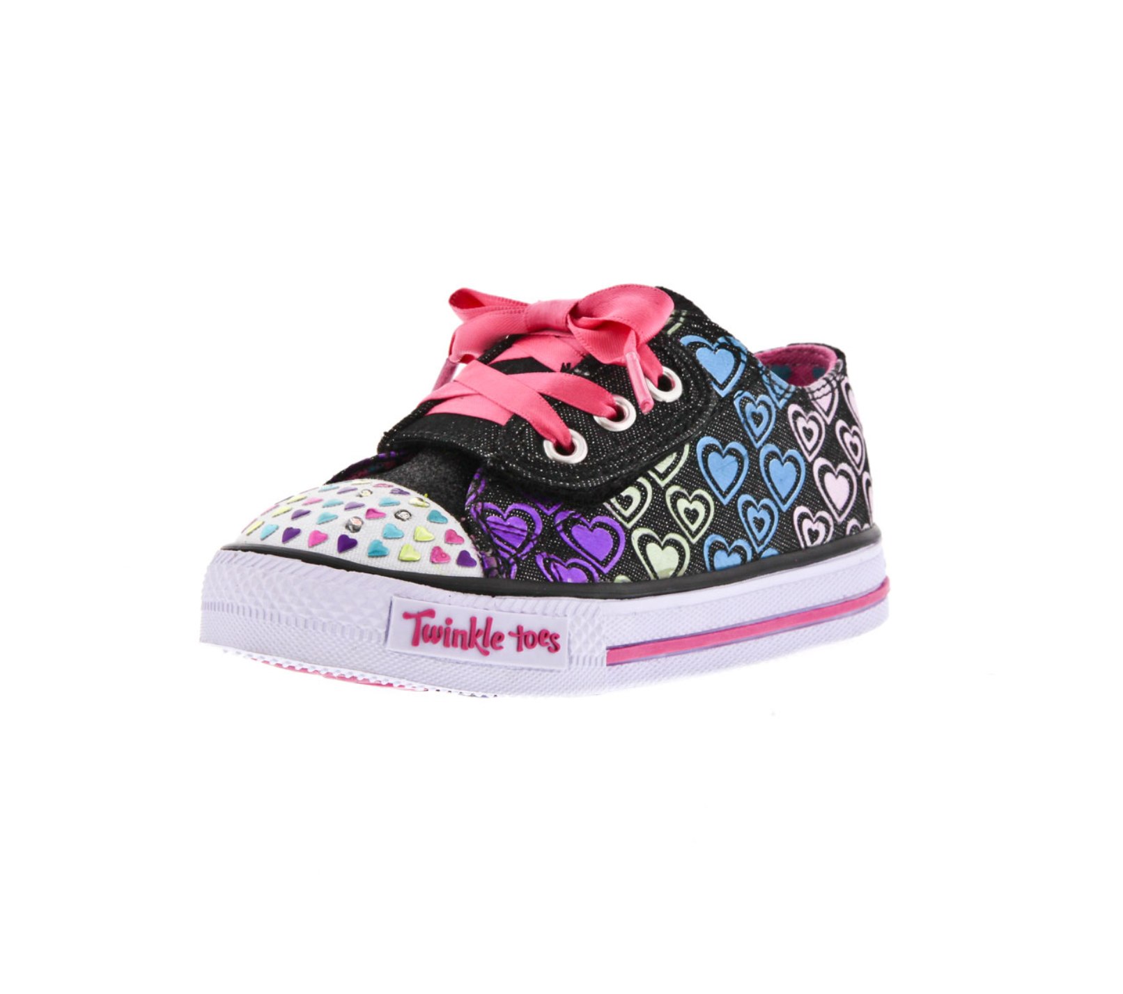 Skechers Toddler Girl's Hopscotch Black/Multi Sneaker